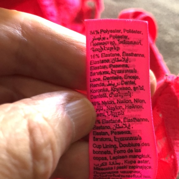 Le Senza Neon Pink Lace Racer Back Style Bra. Size 36 B - Picture 6 of 7